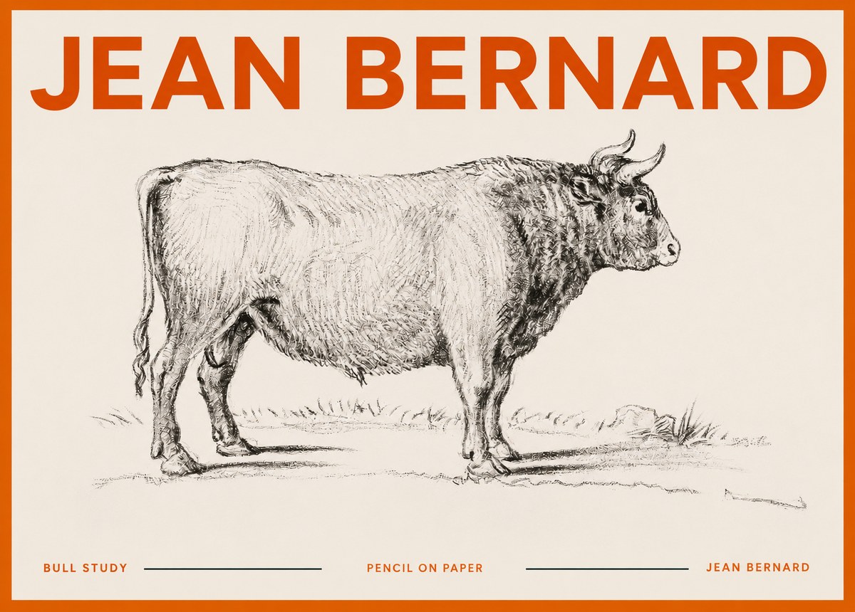 Jean Bernard Study of a Bull I No5 - Plakat