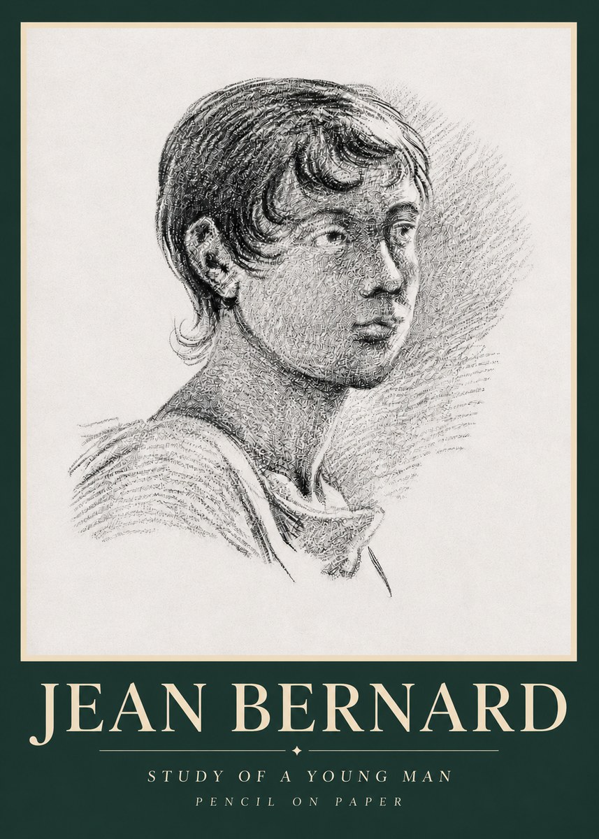 Jean Bernard Study of a Young Boy No5 - Plakat