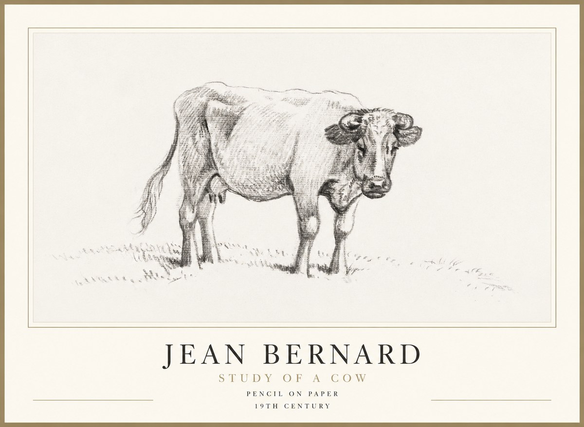 Jean Bernard Study of a Cow V No1 - Plakat