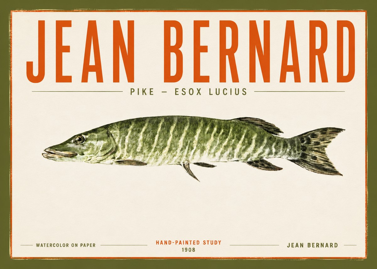 Jean Bernard Northern Pike No5 - Plakat