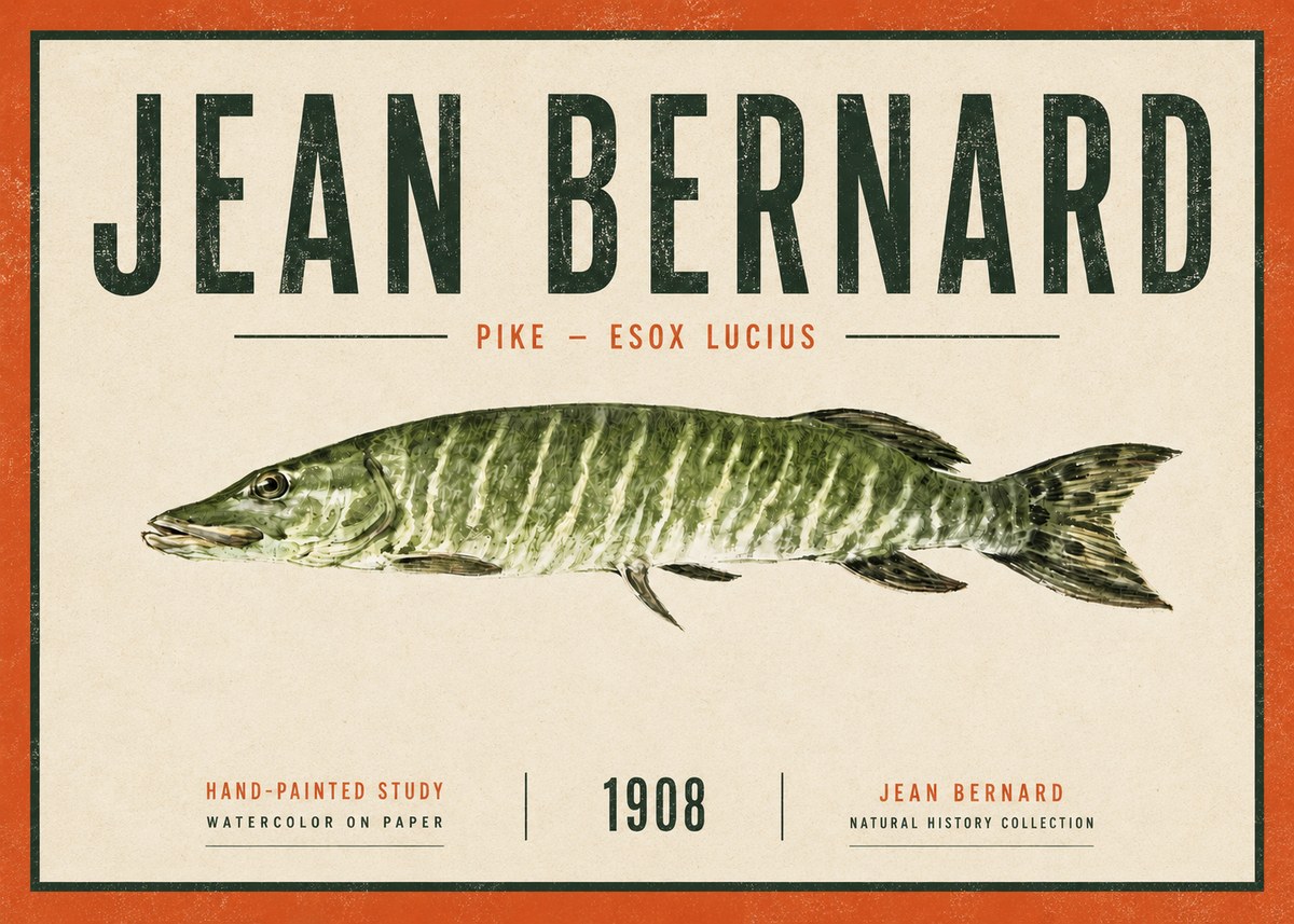 Jean Bernard Northern Pike No6 - Plakat