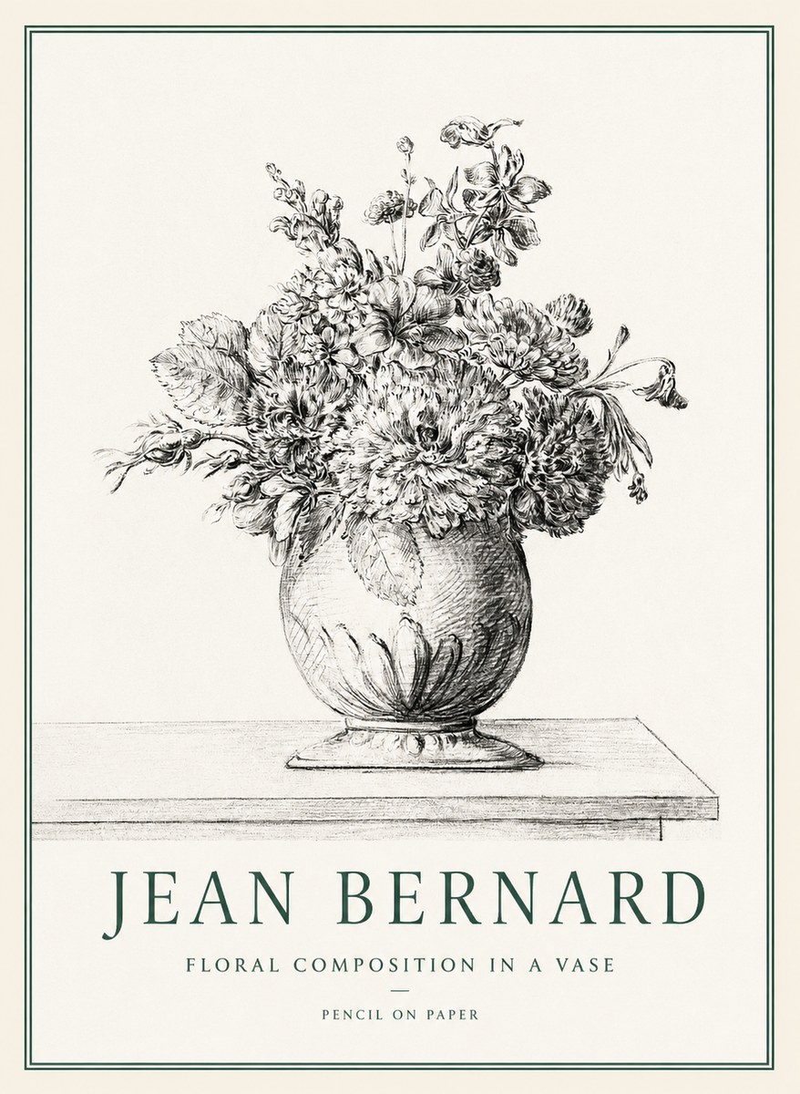 Jean Bernard Floral Composition in a Vase No1 - Plakat