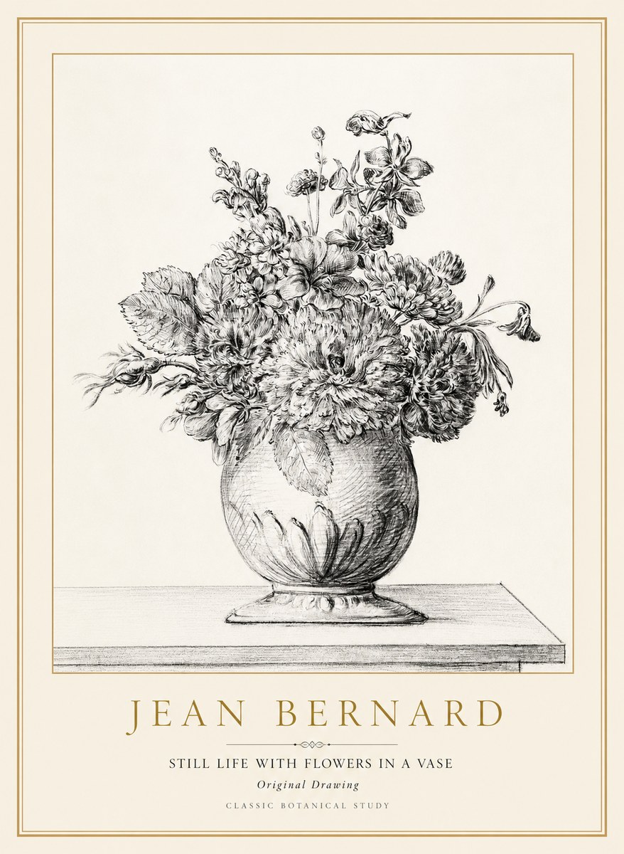 Jean Bernard Floral Composition in a Vase No2 - Plakat