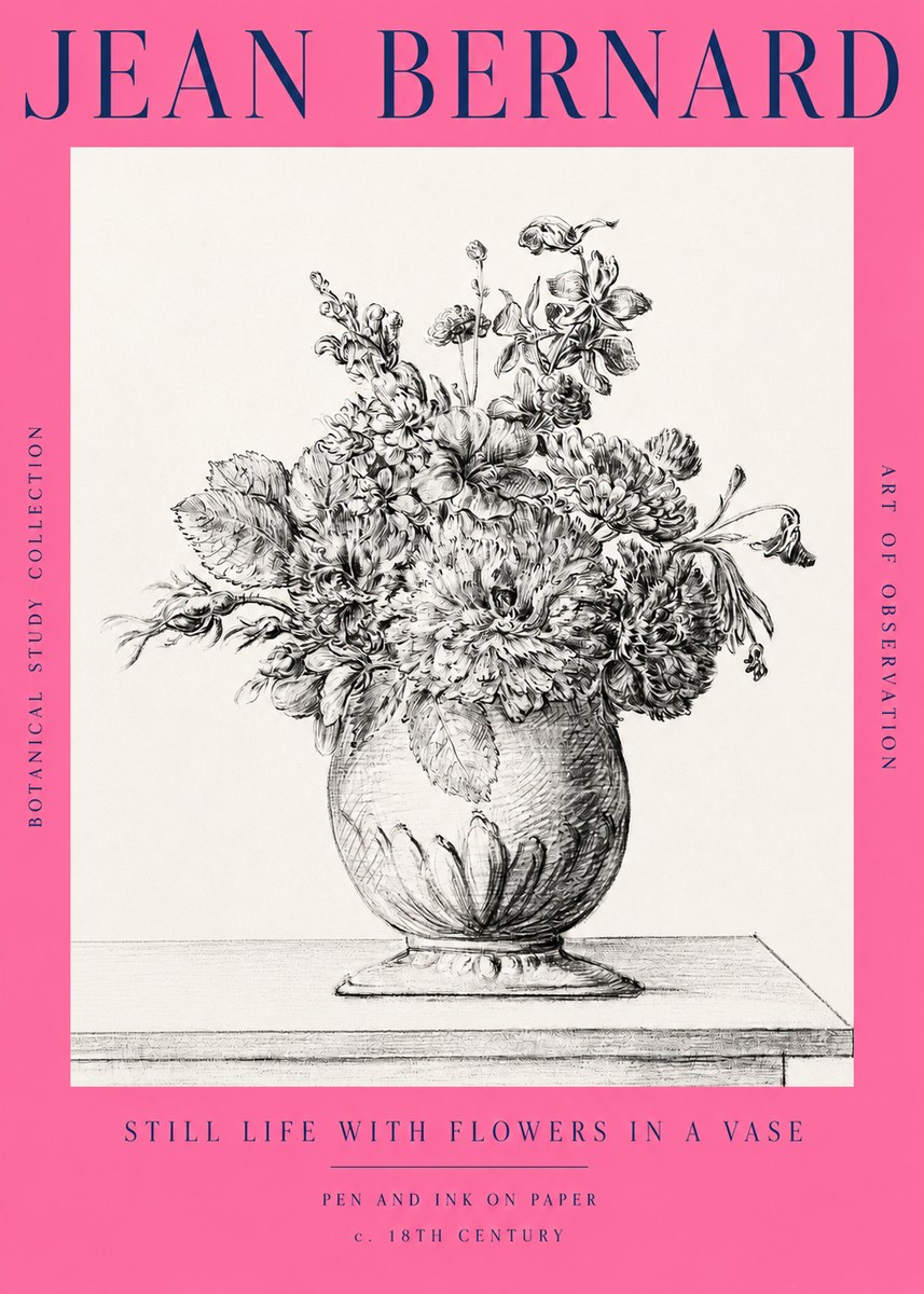 Jean Bernard Floral Composition in a Vase No3 - Plakat