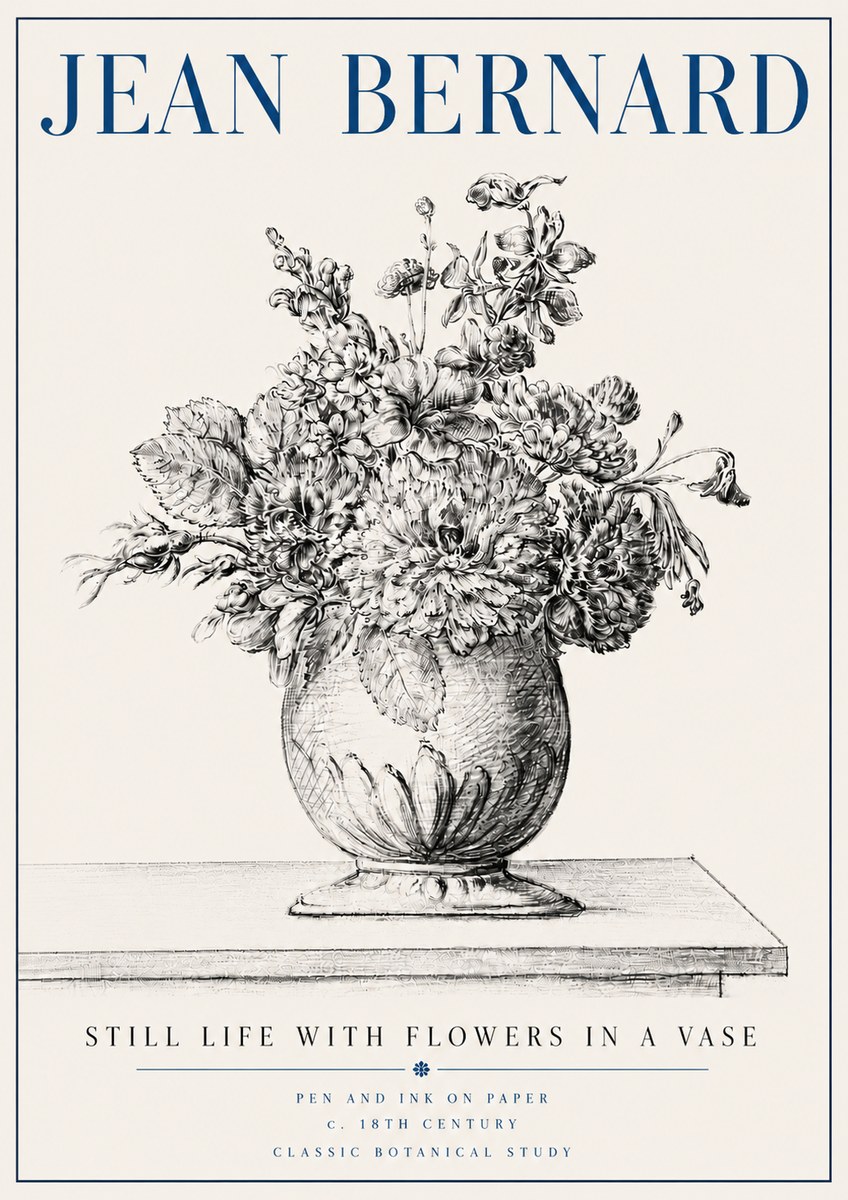 Jean Bernard Floral Composition in a Vase No6 - Plakat