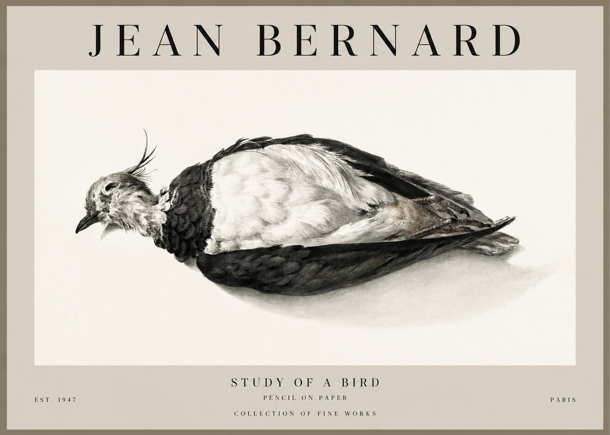 Jean Bernard Study of a Bird II No1 - Plakat