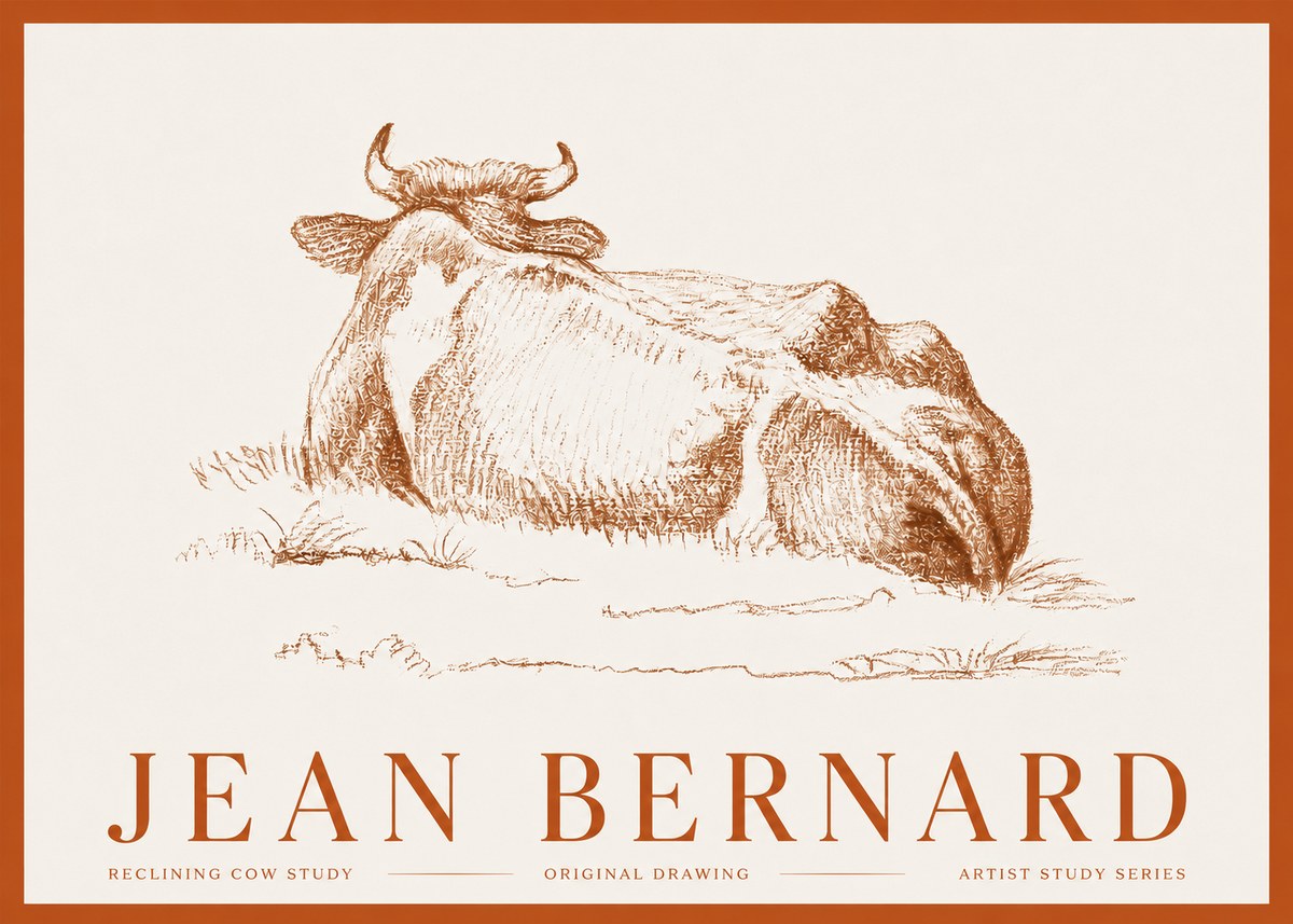 Jean Bernard Reclining Cow Study No3 - Plakat