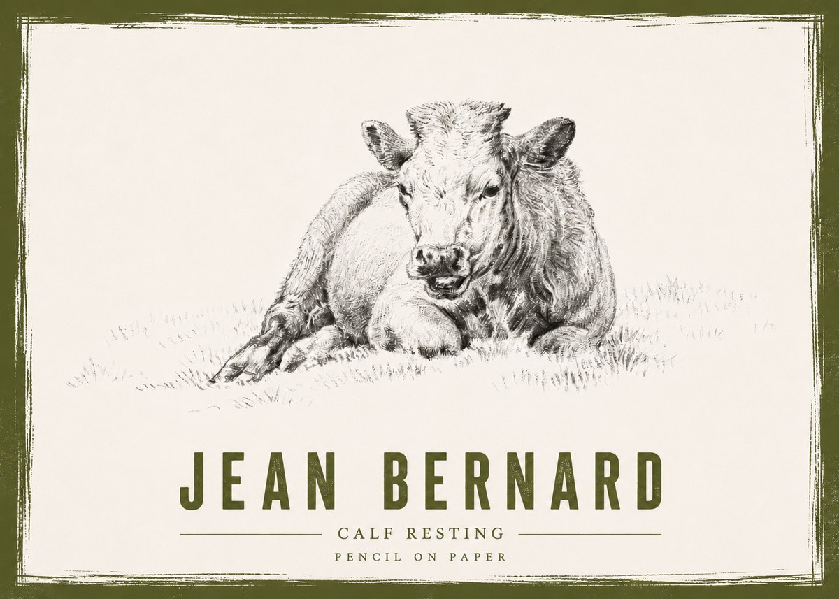 Jean Bernard Calf Resting No4 - Plakat