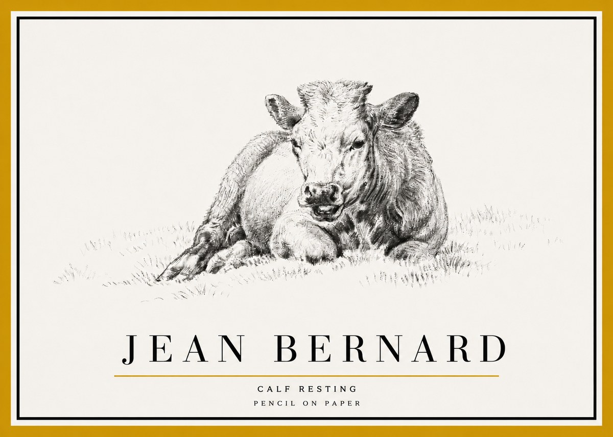 Jean Bernard Calf Resting No5 - Plakat