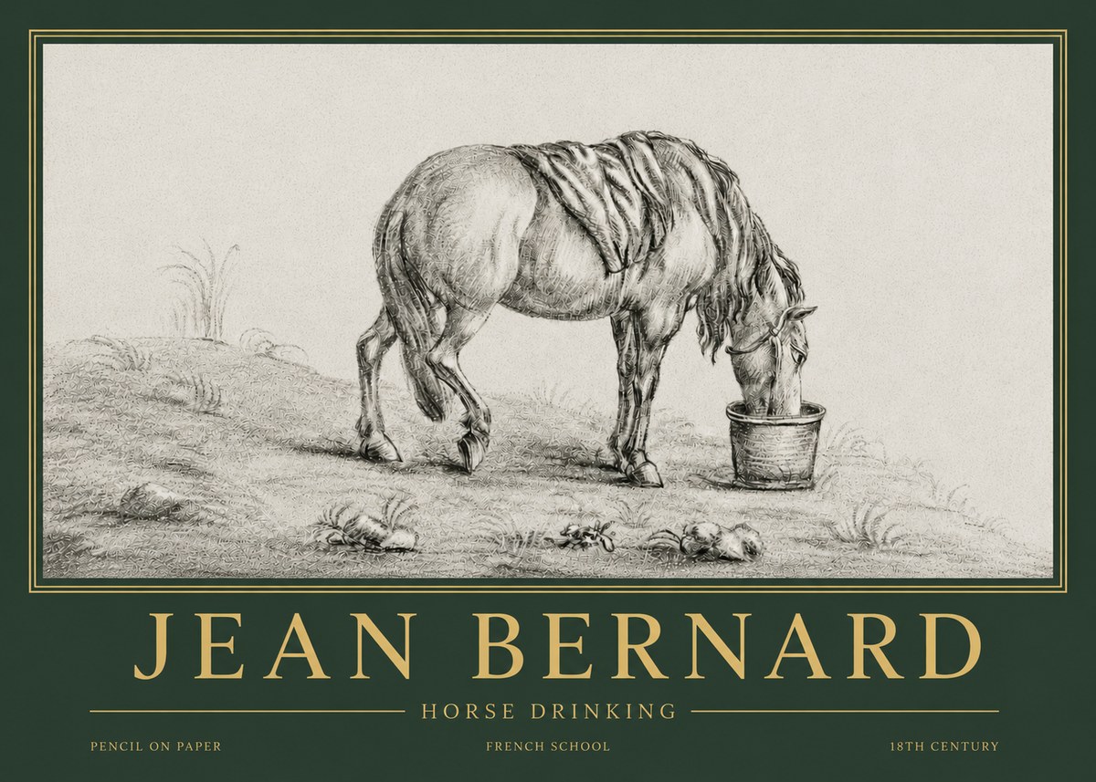 Jean Bernard Horse Drinking No4 - Plakat