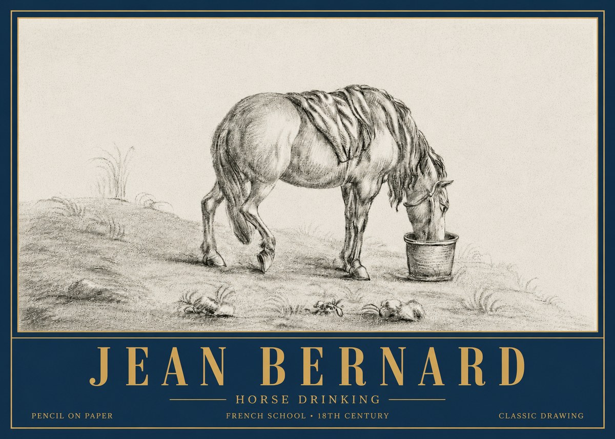 Jean Bernard Horse Drinking No6 - Plakat
