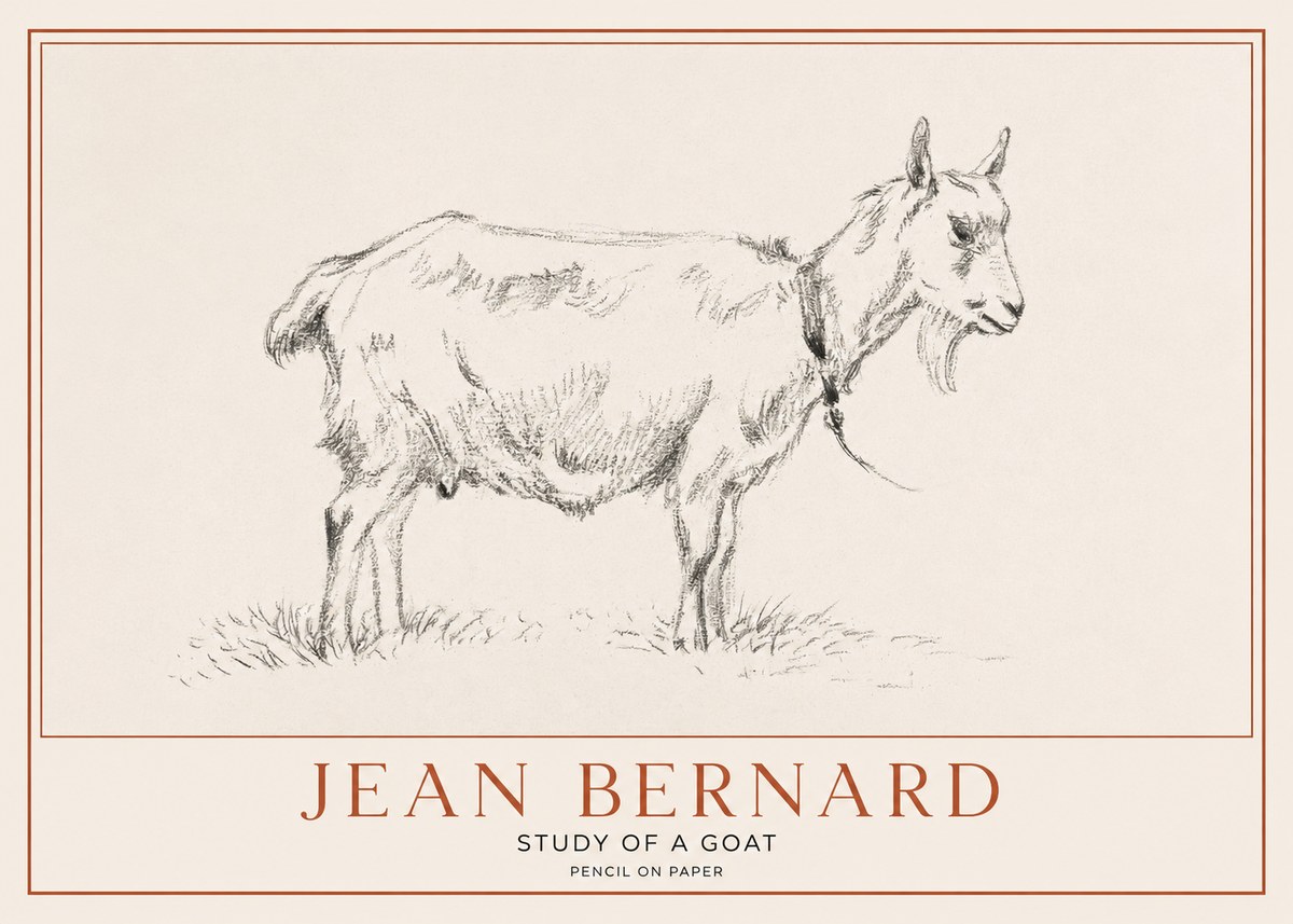 Jean Bernard Study of a Goat III No1 - Plakat