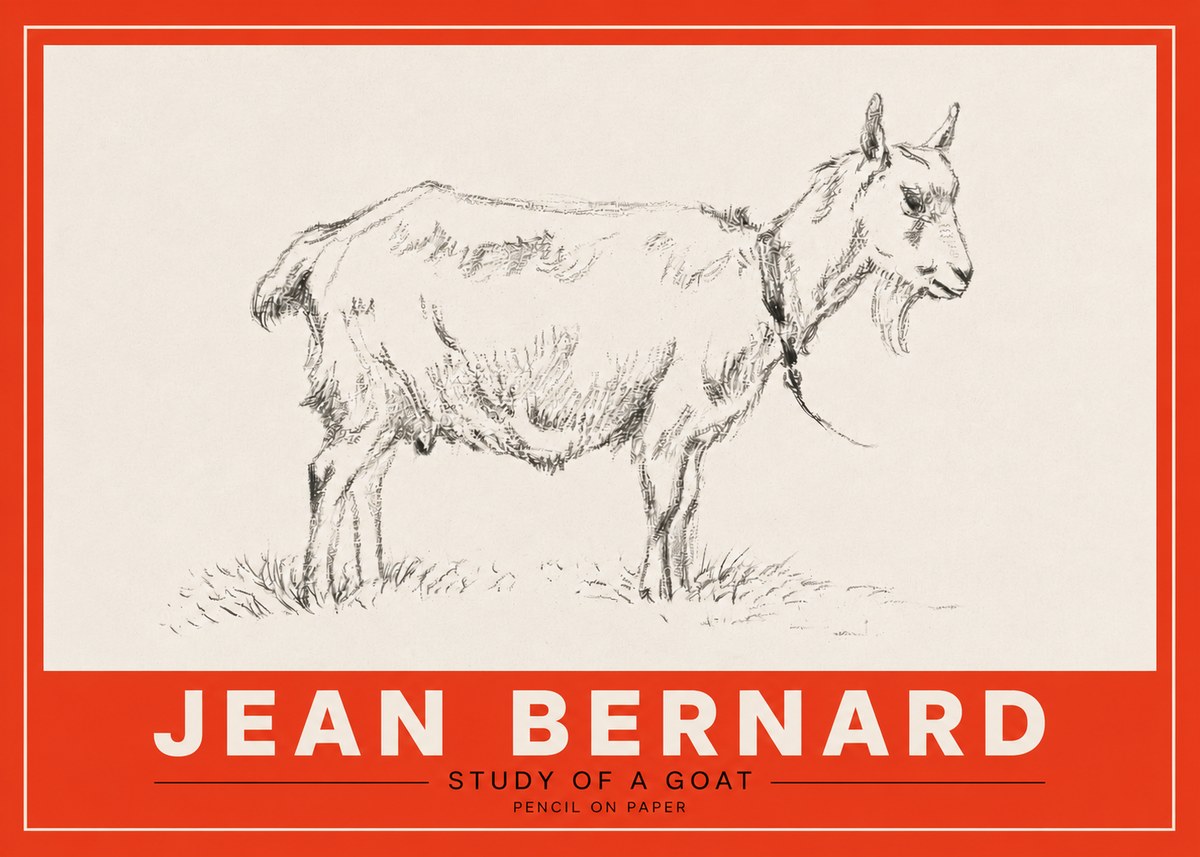 Jean Bernard Study of a Goat III No3 - Plakat