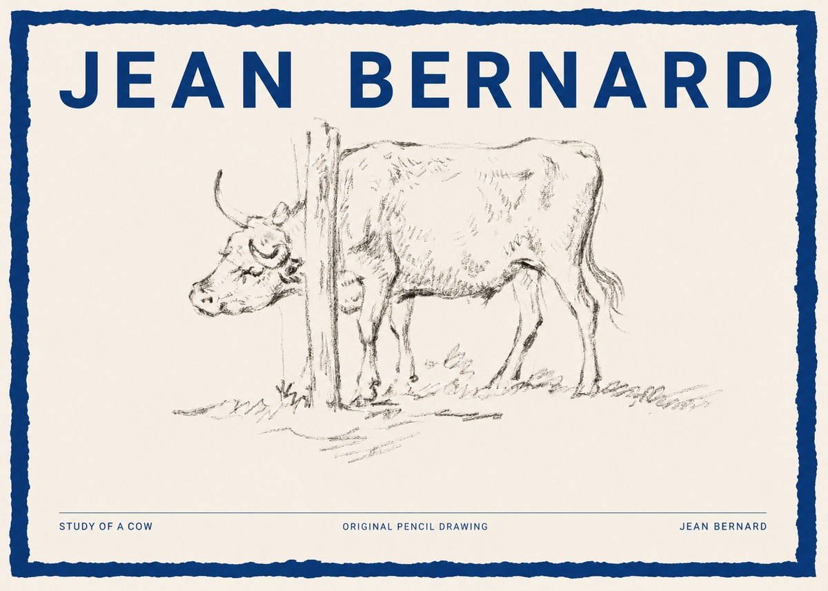 Jean Bernard Study of a Cow VII No2 - Plakat
