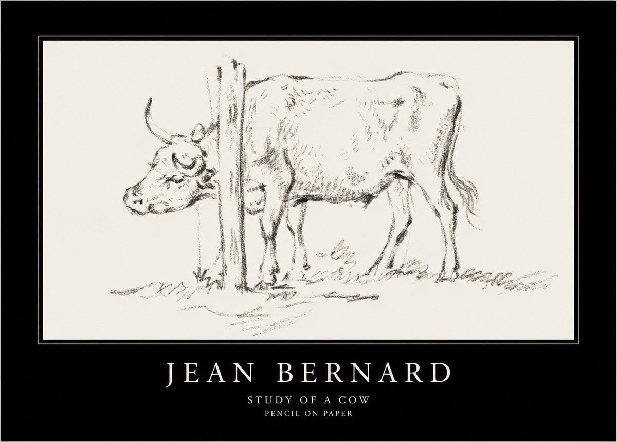 Jean Bernard Study of a Cow VII No4 - Plakat