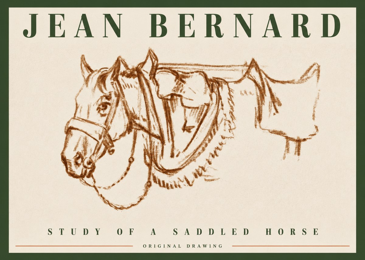 Jean Bernard Study of a Horse VII No4 - Plakat