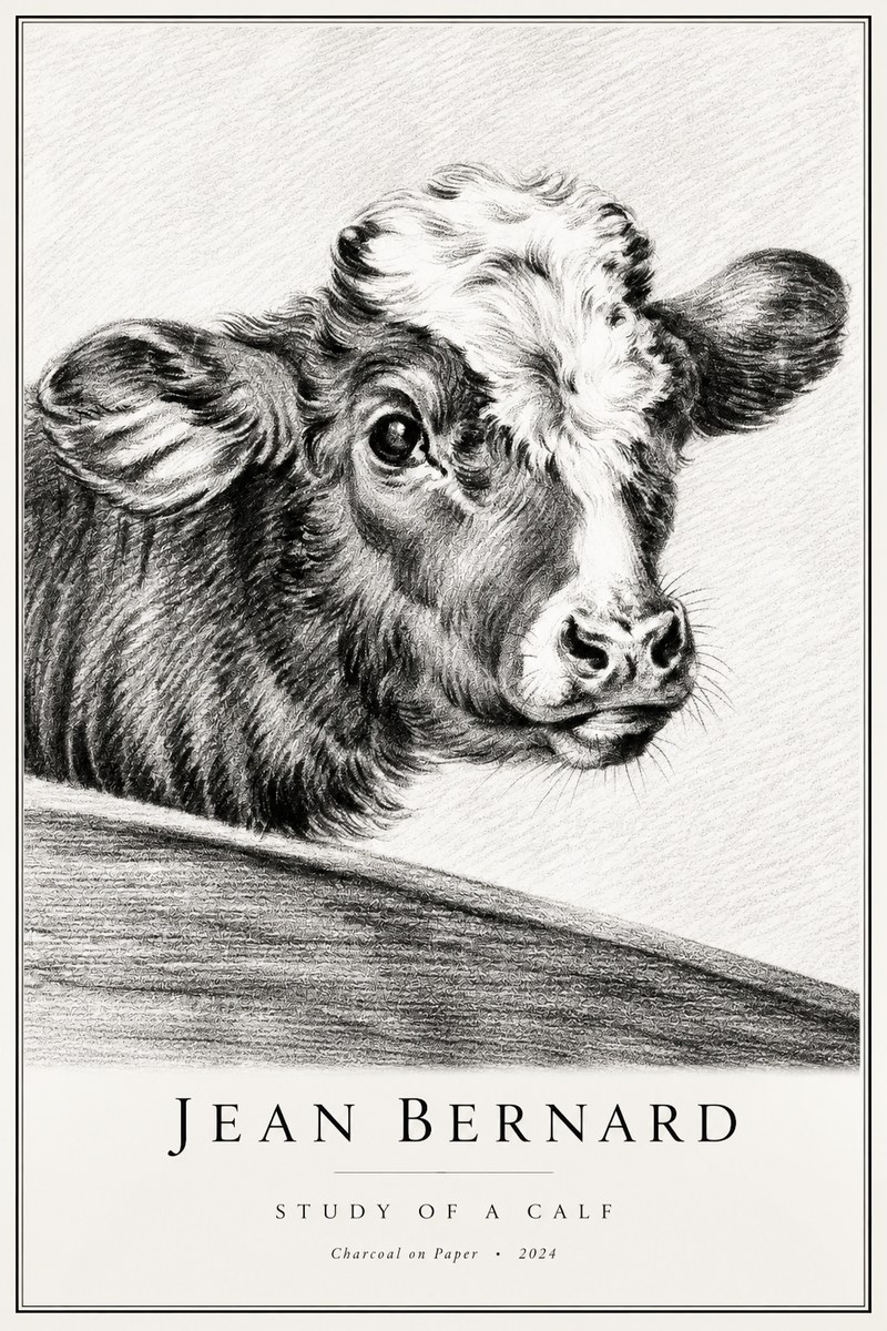 Jean Bernard Study of a Calf II No2 - Plakat