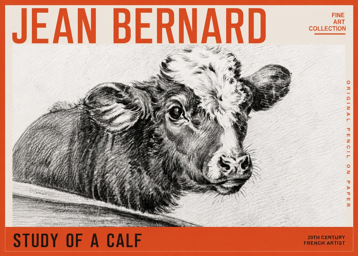 Jean Bernard Study of a Calf II No5 - Plakat