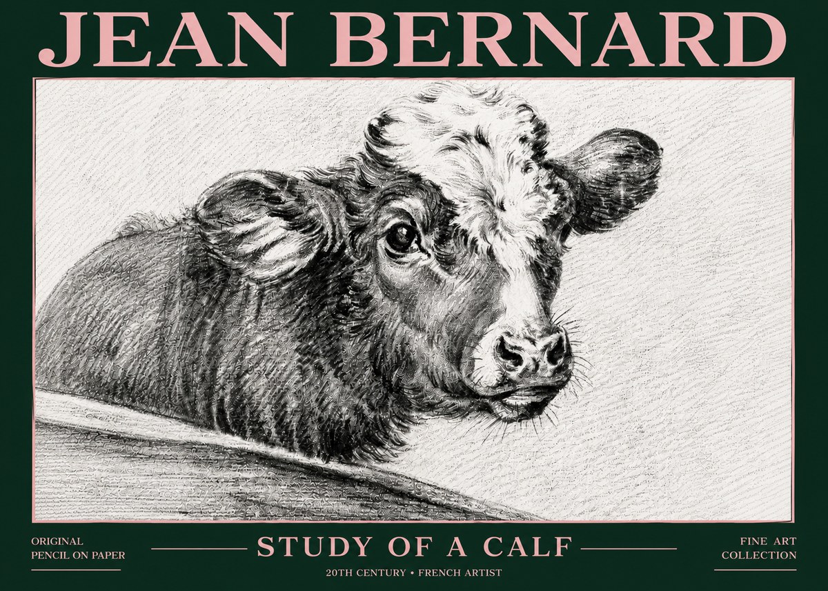Jean Bernard Study of a Calf II No6 - Plakat
