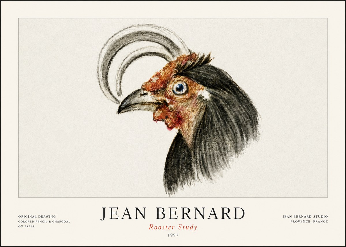 Jean Bernard Rooster Study No1 - Plakat
