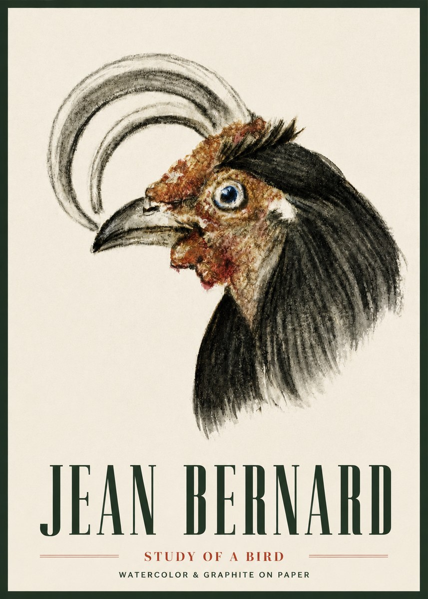 Jean Bernard Rooster Study No5 - Plakat