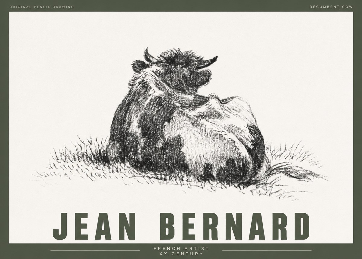 Jean Bernard Resting Highland Cow No4 - Plakat