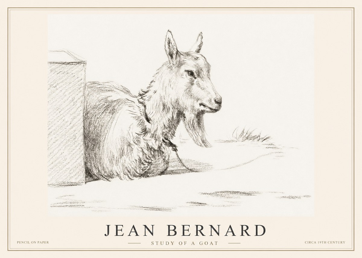 Jean Bernard Study of a Goat IV No2 - Plakat