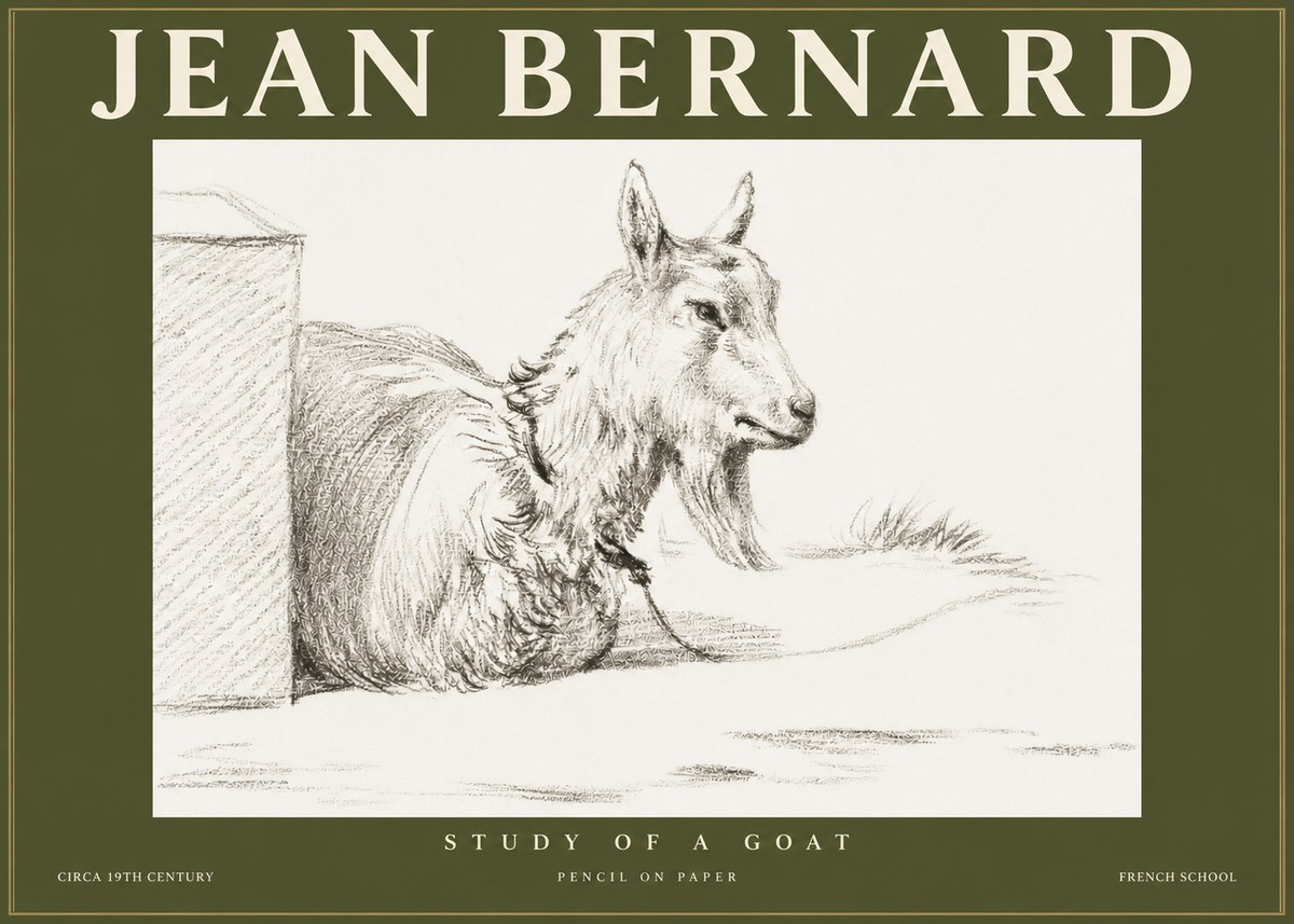 Jean Bernard Study of a Goat IV No3 - Plakat