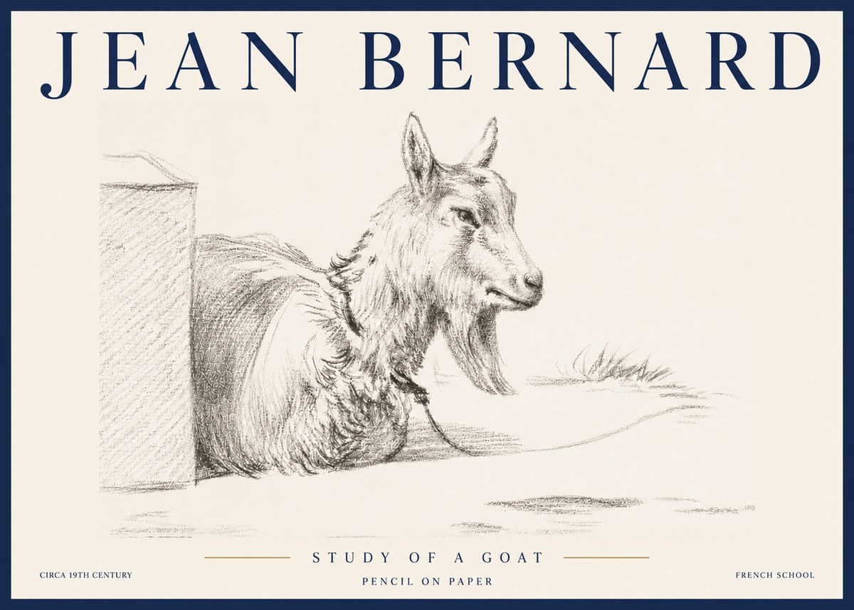 Jean Bernard Study of a Goat IV No5 - Plakat