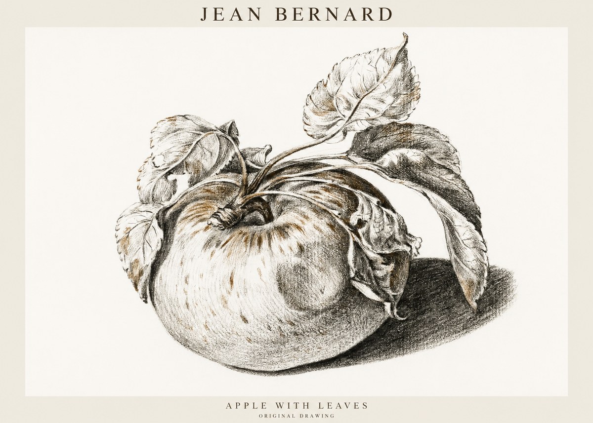 Jean Bernard Apple with Leaves No1 - Plakat