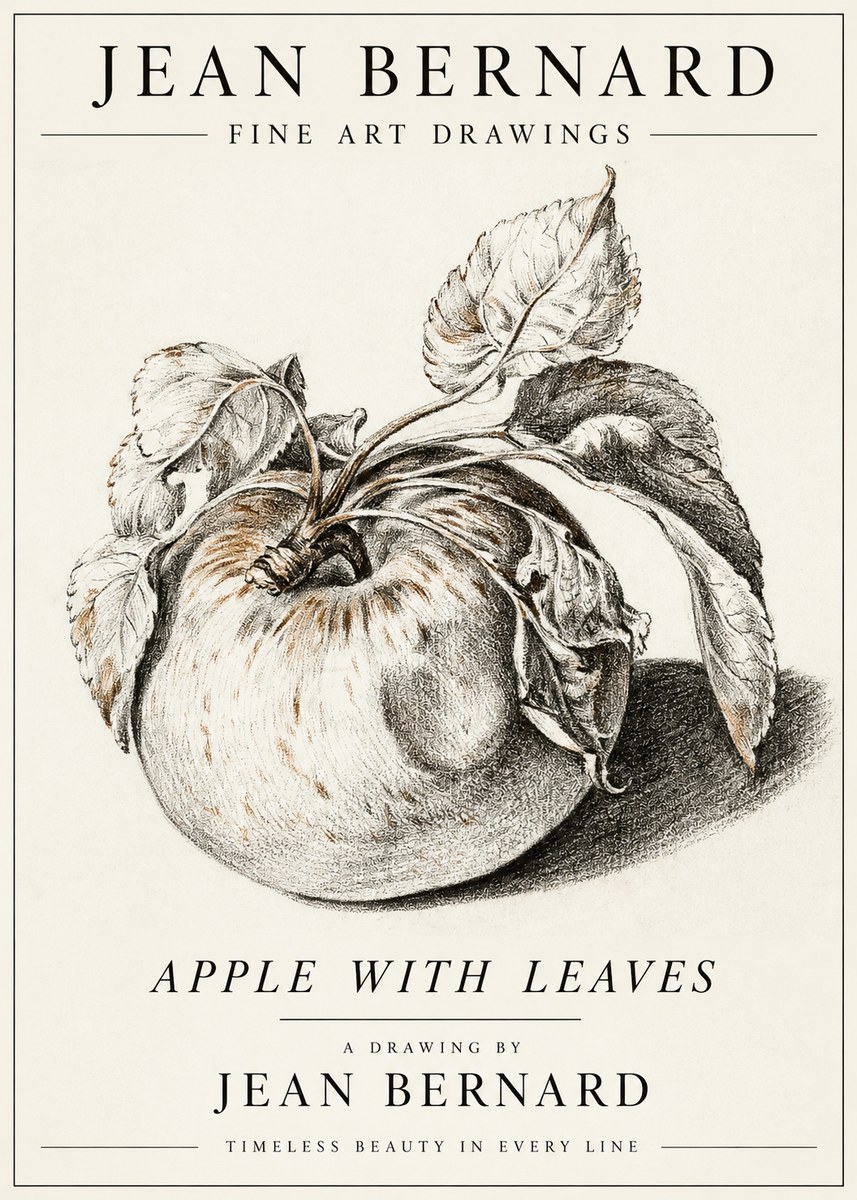 Jean Bernard Apple with Leaves No3 - Plakat
