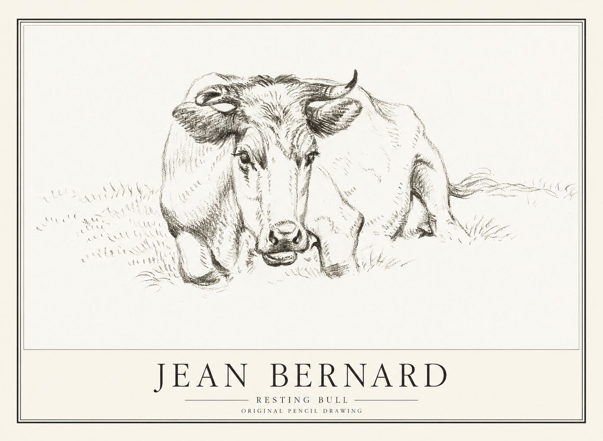 Jean Bernard Resting Cow II No4 - Plakat