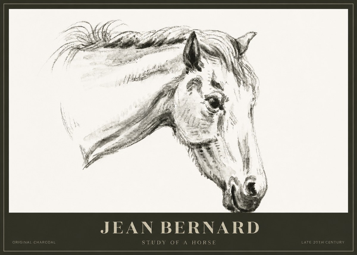 Jean Bernard Study of a Horse VIII No1 - Plakat