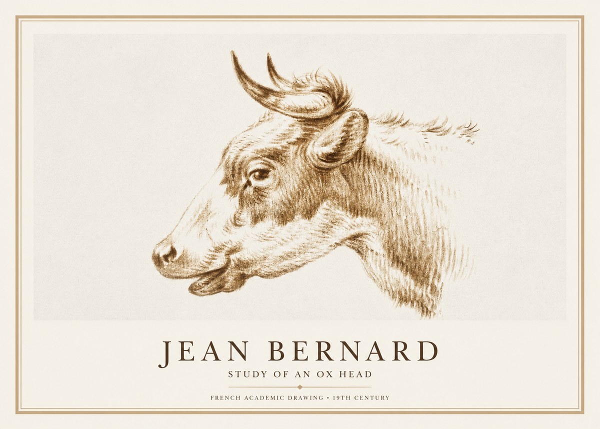 Jean Bernard Bovine Study II No3 - Plakat