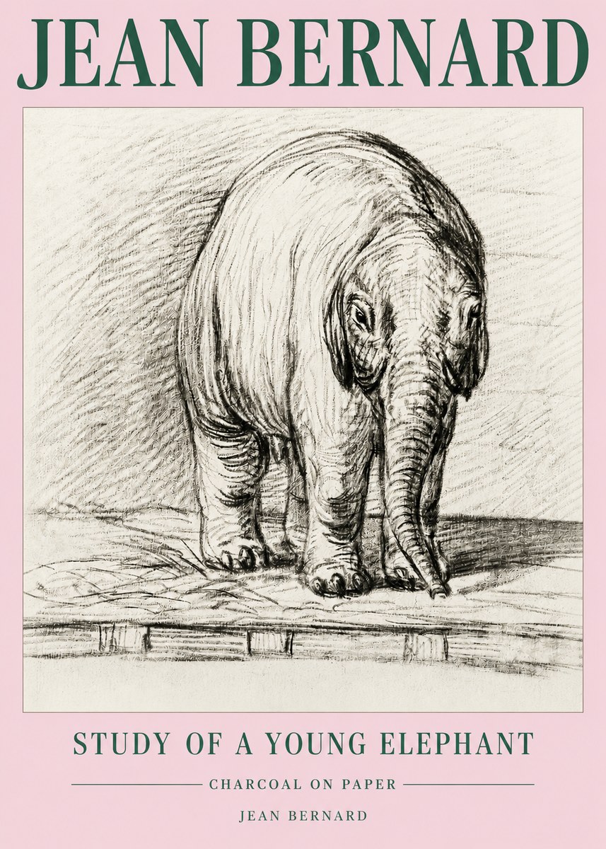 Jean Bernard Young Elephant No5 - Plakat