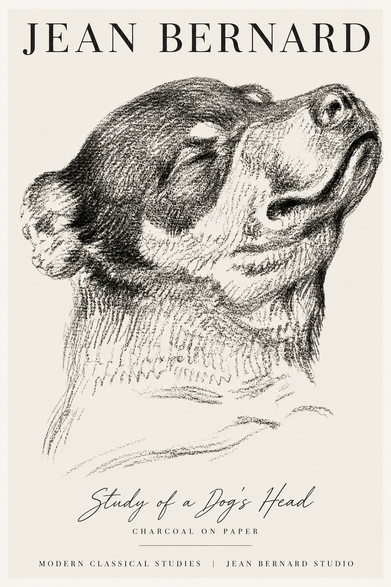 Jean Bernard Study of a Dog III No4 - Plakat