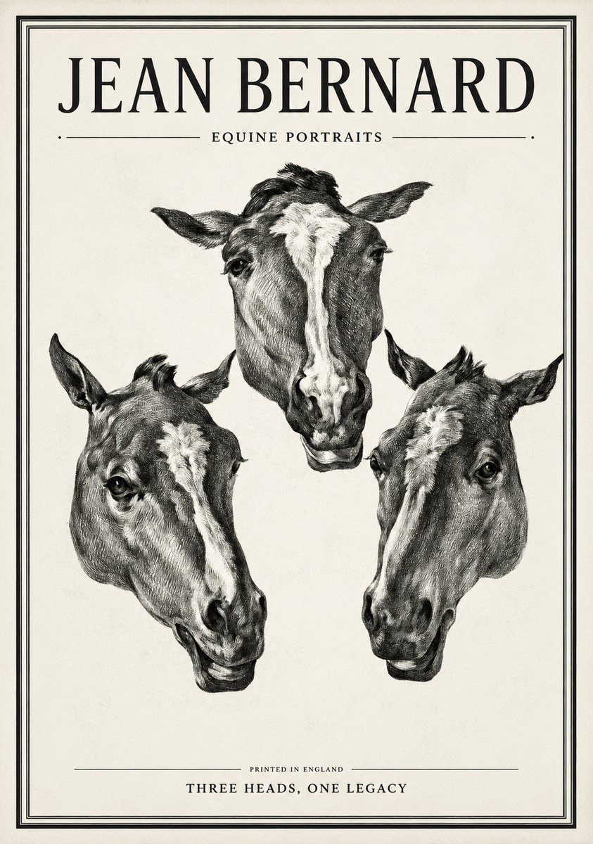 Jean Bernard Three Studies of a Horse No2 - Plakat