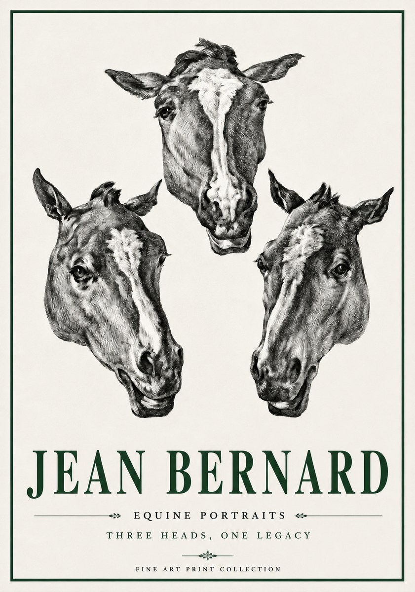 Jean Bernard Three Studies of a Horse No6 - Plakat