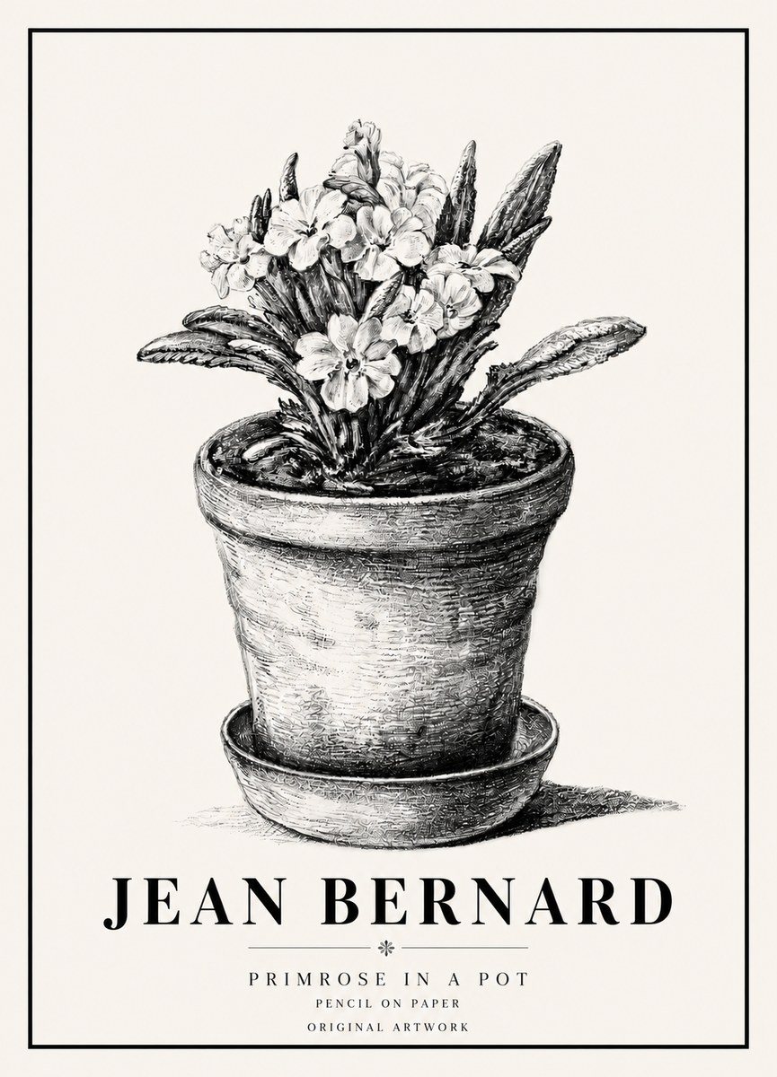 Jean Bernard Potted Primrose No6 - Plakat