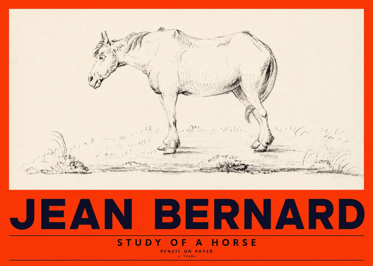 Jean Bernard Study of a Horse IX No4 - Plakat