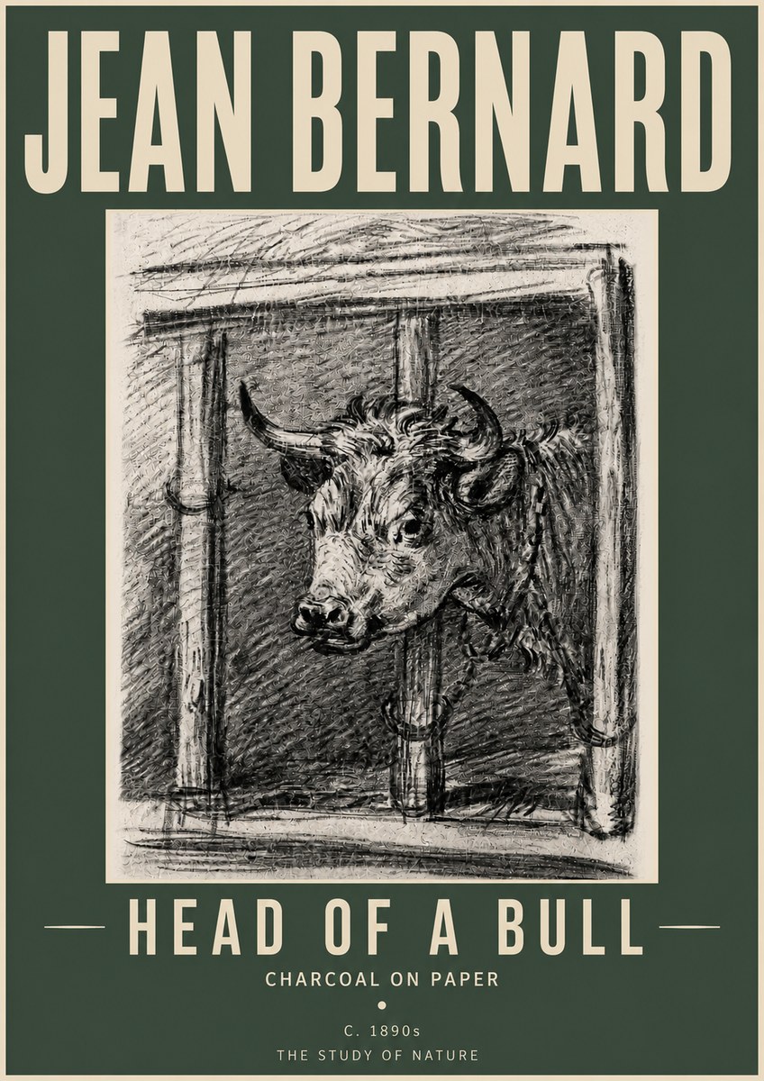 Jean Bernard Study of a Bull II No5 - Plakat