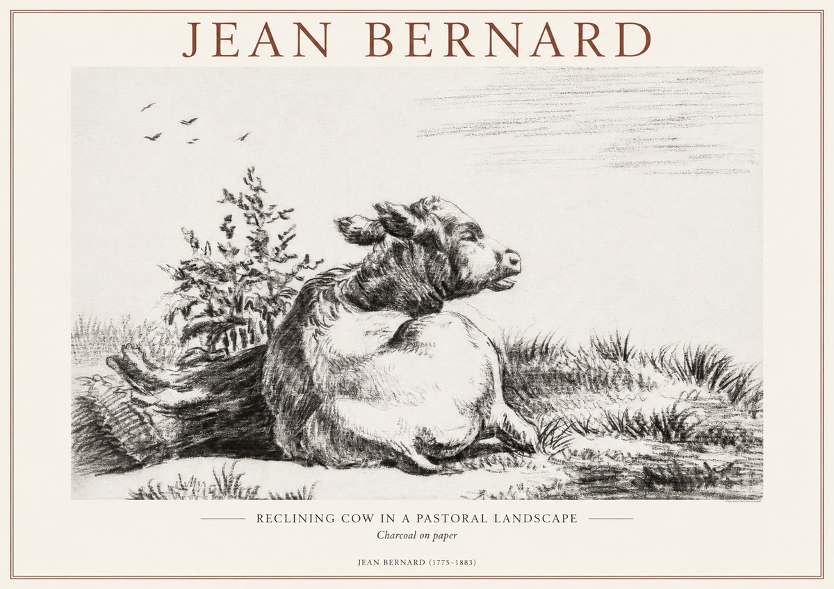 Jean Bernard Study of a Calf III No2 - Plakat