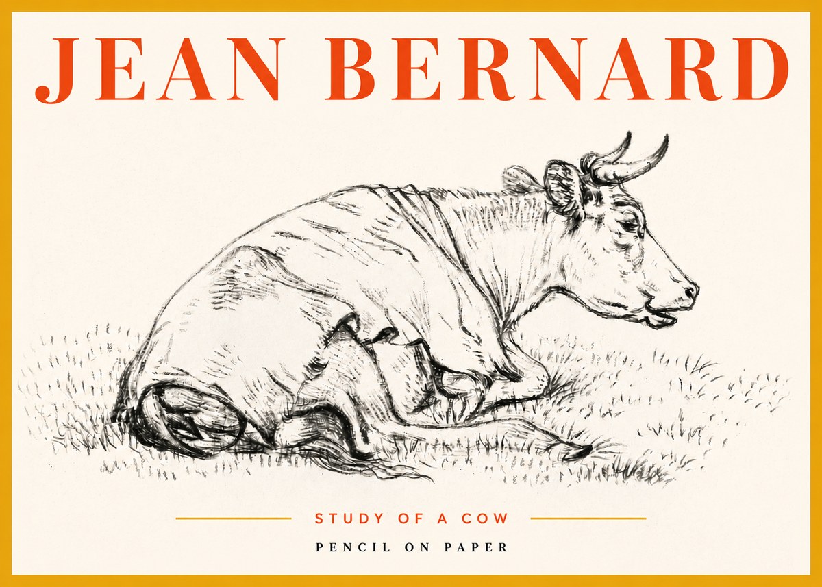 Jean Bernard Resting Cow III No5 - Plakat