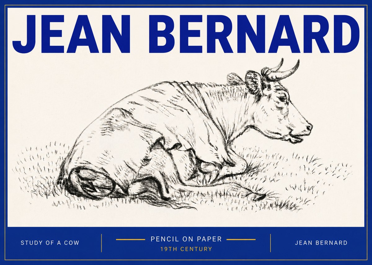 Jean Bernard Resting Cow III No6 - Plakat