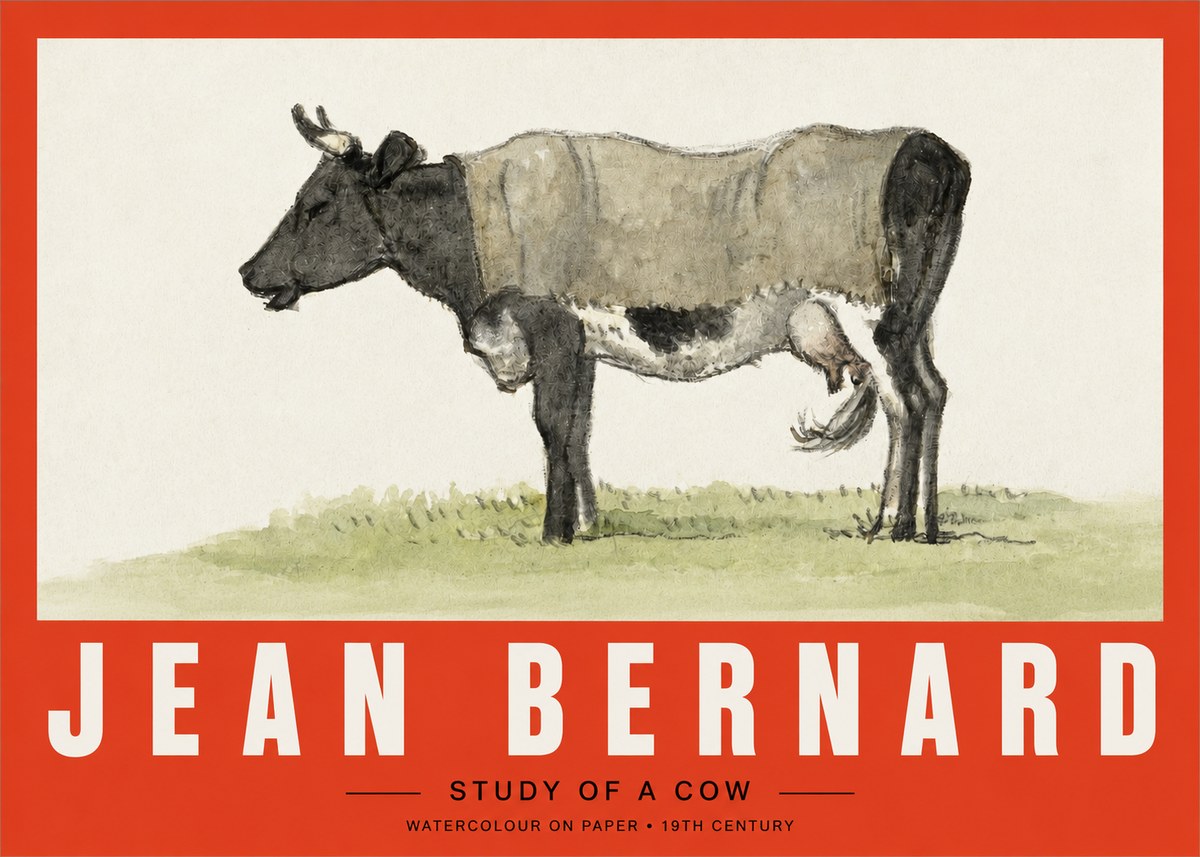 Jean Bernard Study of a Cow IX No2 - Plakat
