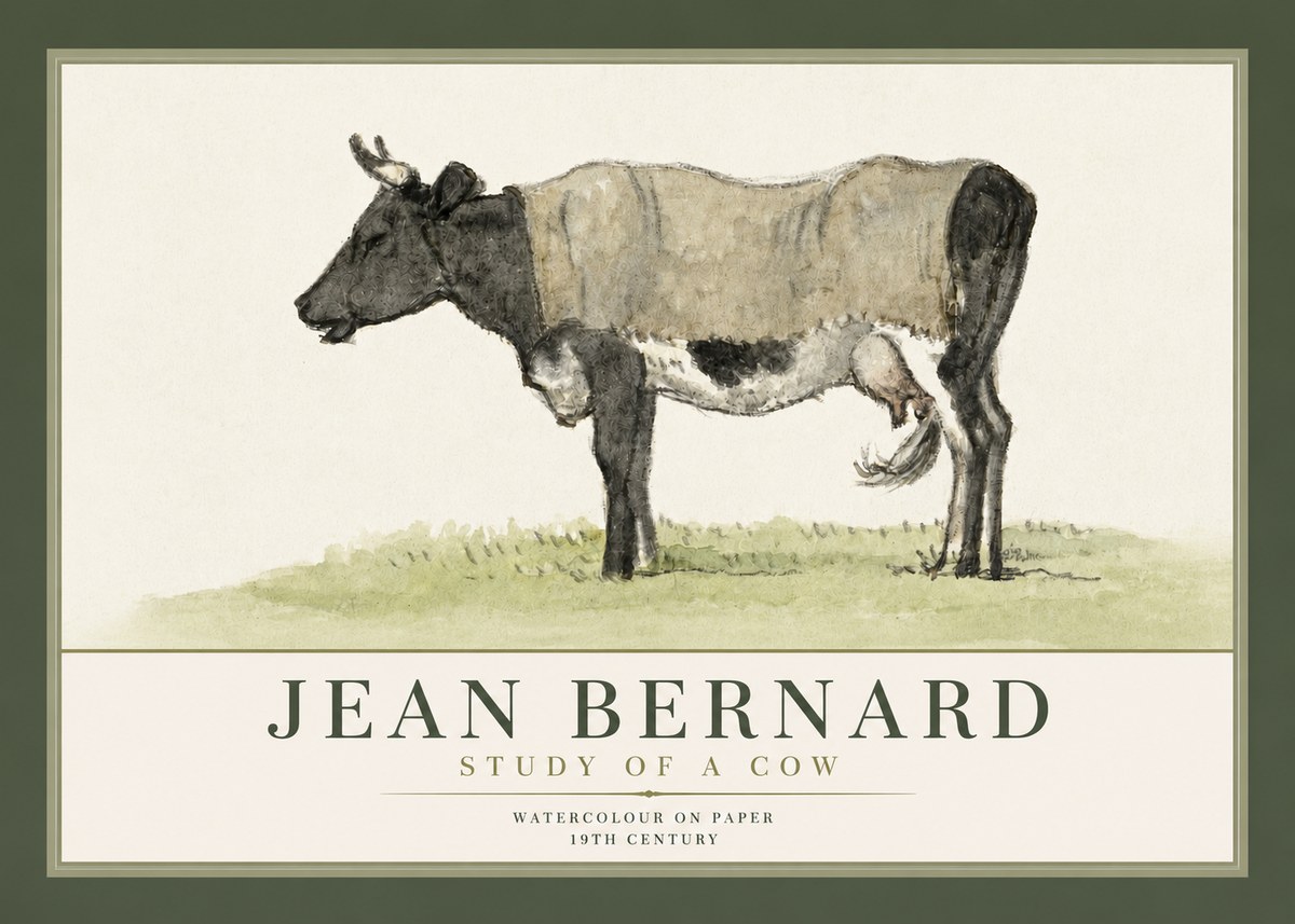 Jean Bernard Study of a Cow IX No3 - Plakat
