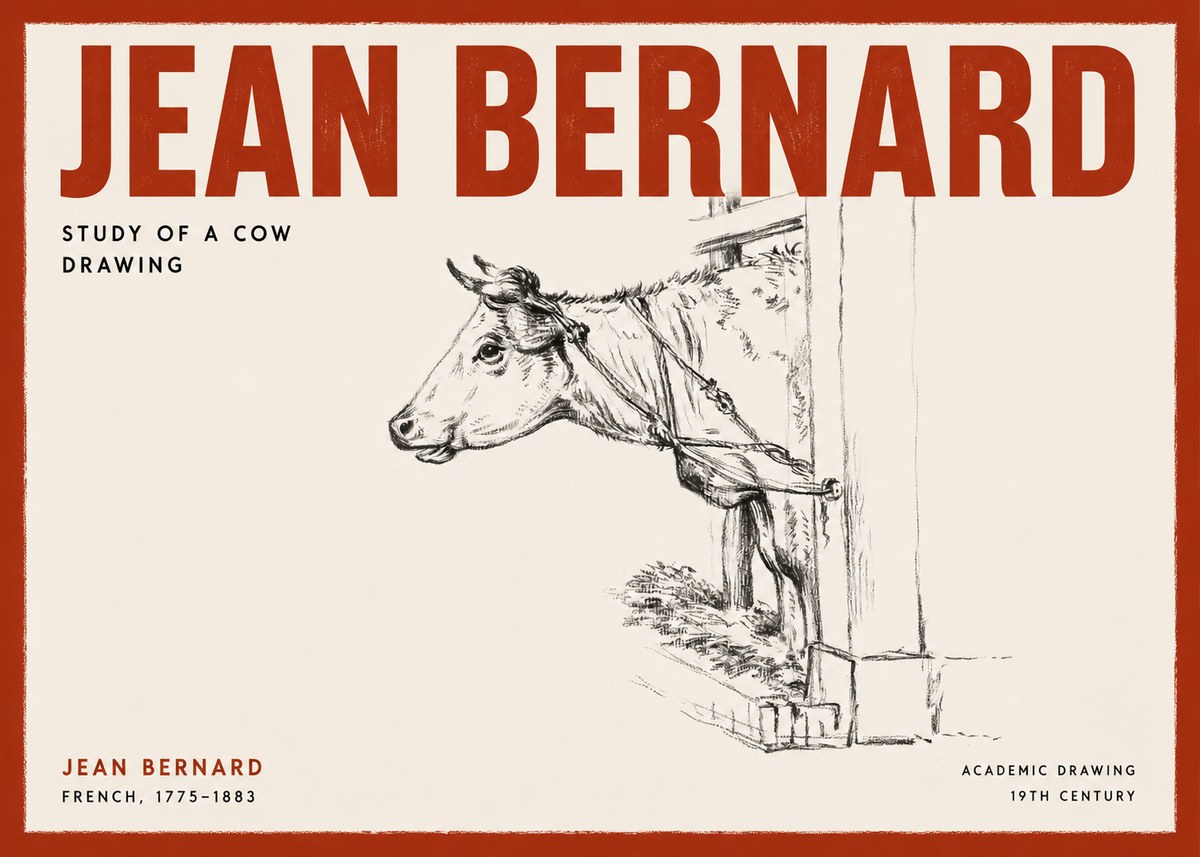 Jean Bernard Study of a Cow X No2 - Plakat
