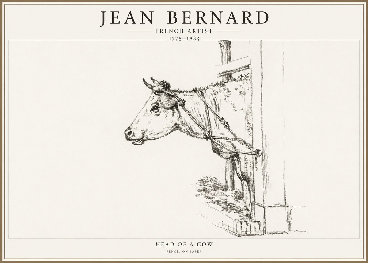 Jean Bernard Study of a Cow X No4 - Plakat