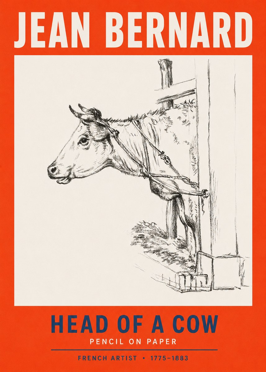 Jean Bernard Study of a Cow X No5 - Plakat