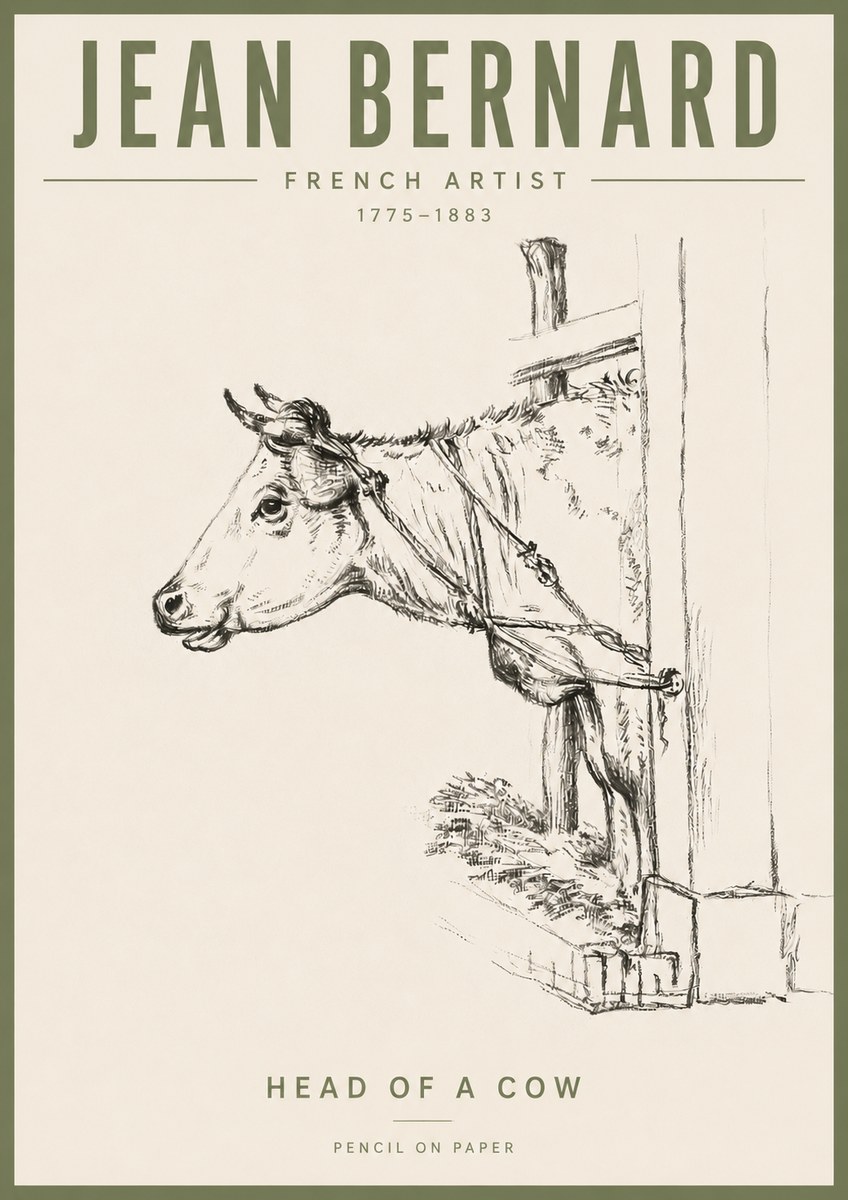 Jean Bernard Study of a Cow X No6 - Plakat